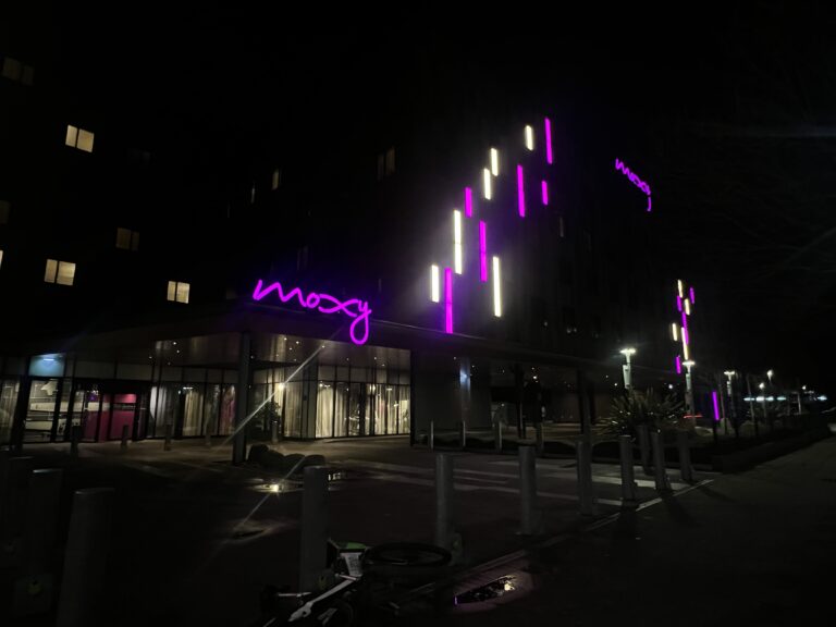 exterior photo moxy london heathrow at night
